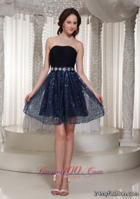 Dark blue cocktail dresses 2018-2019