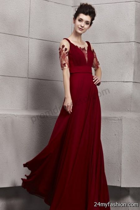 Dark red prom dress 2018-2019