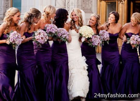 Deep purple bridesmaid dresses 2018-2019
