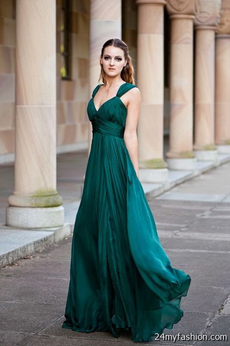 Emerald green evening dresses 2018-2019