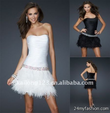 Feather cocktail dresses 2018-2019