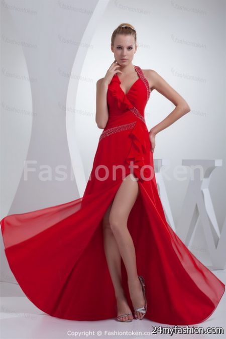Floor length red dress 2018-2019