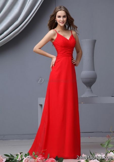 Floor length red dress 2018-2019