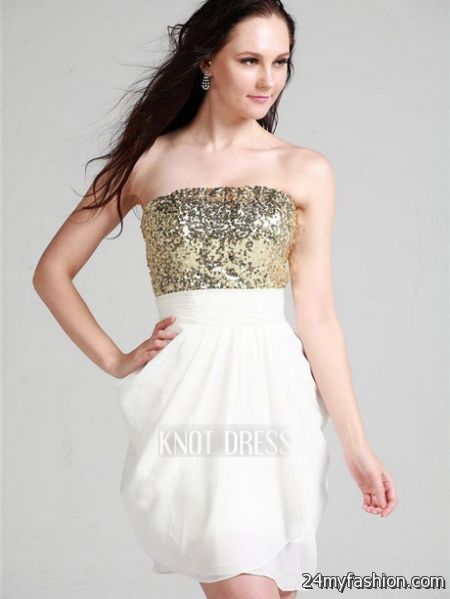 Gold and white dresses 2018-2019