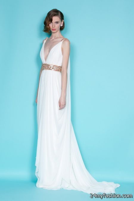 Grecian white dress 2018-2019