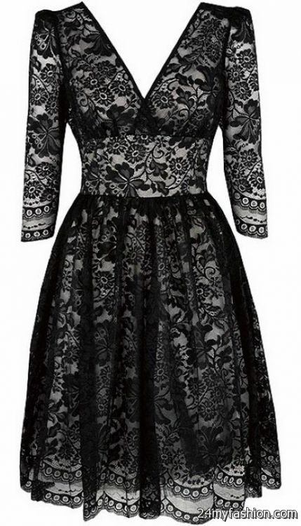 Lace dress black 2018-2019