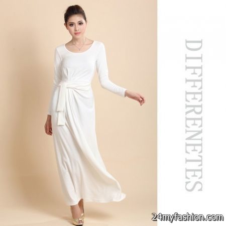 Ladies white dress 2018-2019