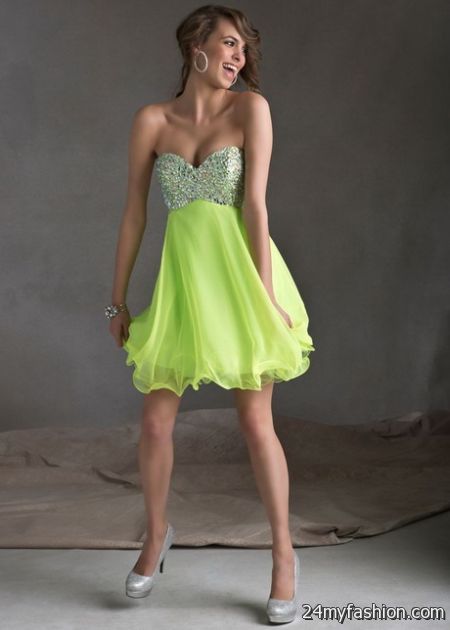 Lime green cocktail dress 2018-2019