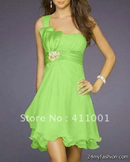 Lime green cocktail dress 2018-2019