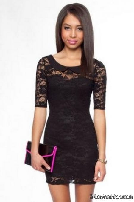 Little black dress with lace 2018-2019