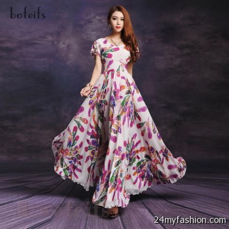 Long floral summer dresses 2018-2019