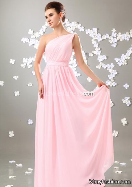 Long pink bridesmaid dresses 2018-2019