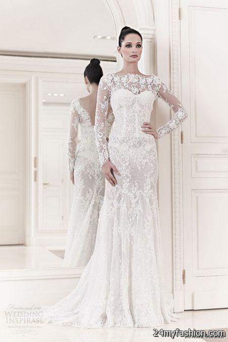 Long sleeve lace wedding gowns 2018-2019