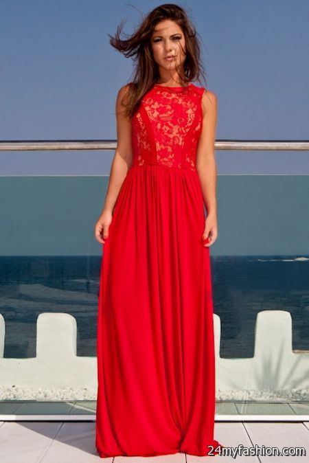 Maxi red dress 2018-2019
