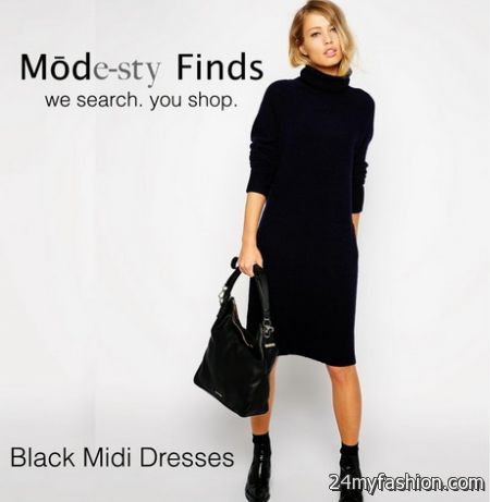 Modest black dresses 2018-2019