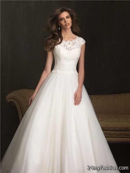 Modest wedding gowns with sleeves 2018-2019