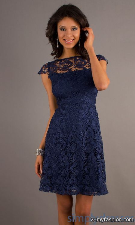 Navy and lace dress 2018-2019