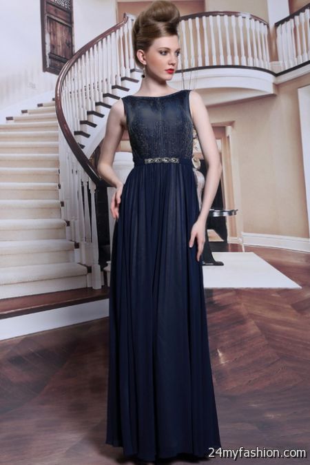 Navy evening gowns 2018-2019