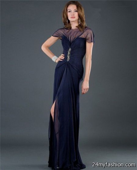 Navy evening gowns 2018-2019