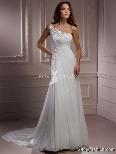 One shoulder lace wedding dress 2018-2019
