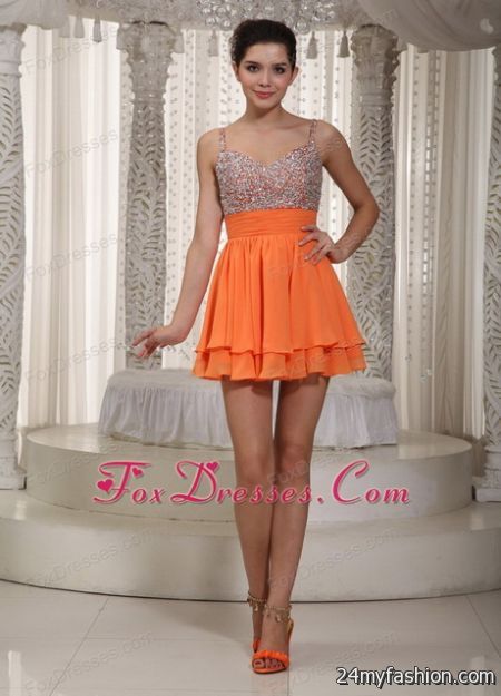 Orange party dresses 2018-2019