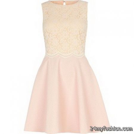 Pale pink lace dress 2018-2019