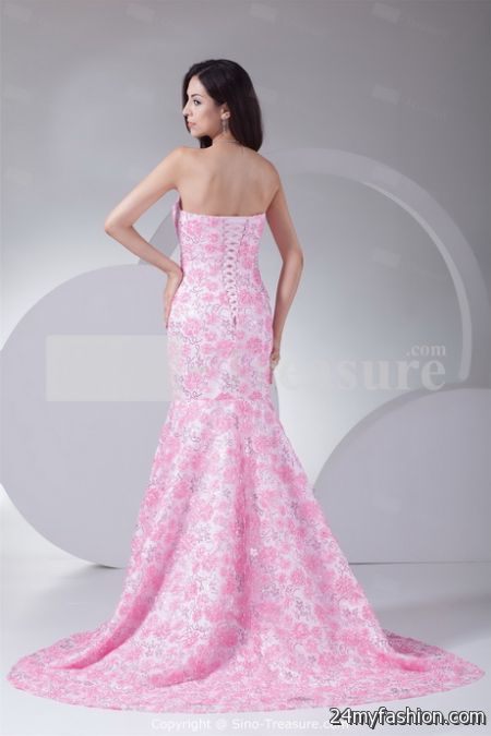 Pink lace wedding dress 2018-2019