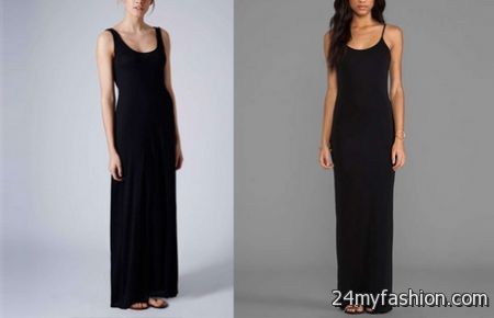 Plain black maxi dress 2018-2019