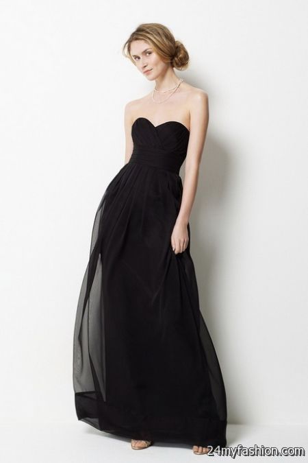 Plain black maxi dress 2018-2019