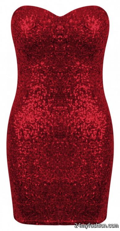 Red bandeau dress 2018-2019