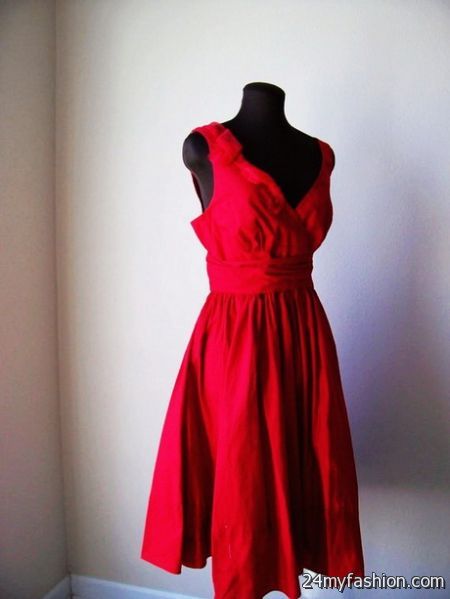 Red cotton dress 2018-2019
