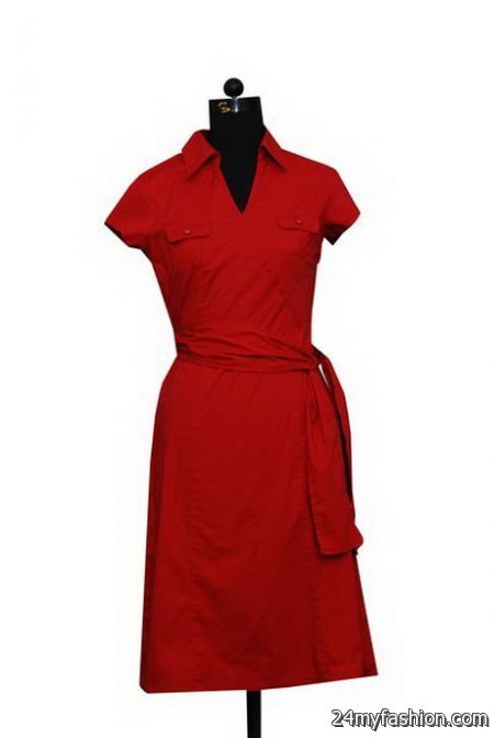 Red cotton dress 2018-2019