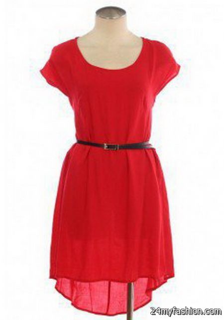 Red dress casual 2018-2019
