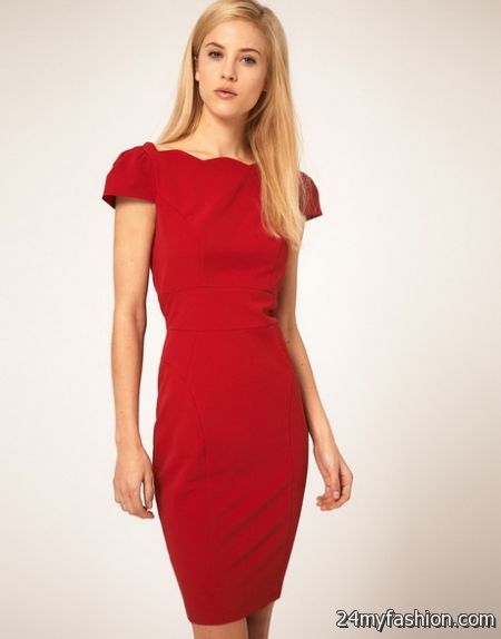 Red dress casual 2018-2019