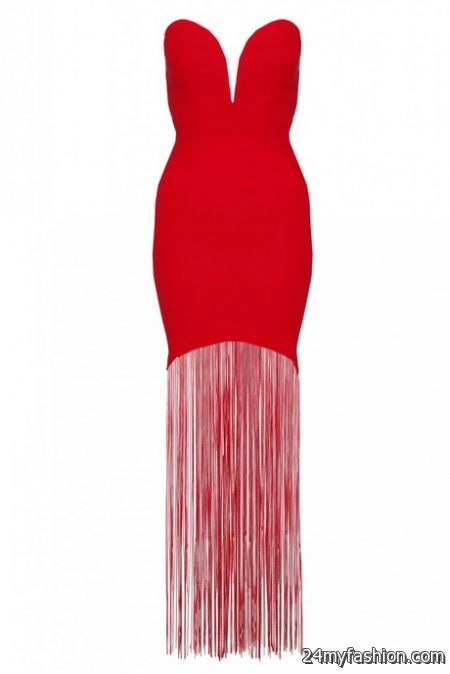 Red fringe dress 2018-2019