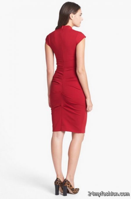 Red ruched dress 2018-2019
