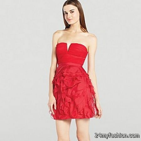 Red ruffle dress 2018-2019