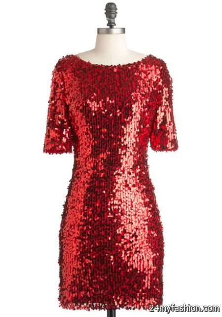 Red sequin dresses 2018-2019