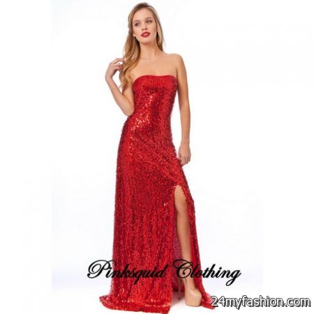 Red sequin dresses 2018-2019