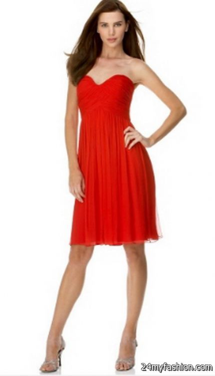 Red strapless dresses 2018-2019