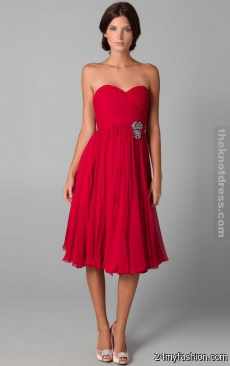 Red strapless dresses 2018-2019