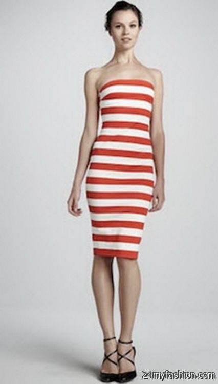 Red striped dress 2018-2019