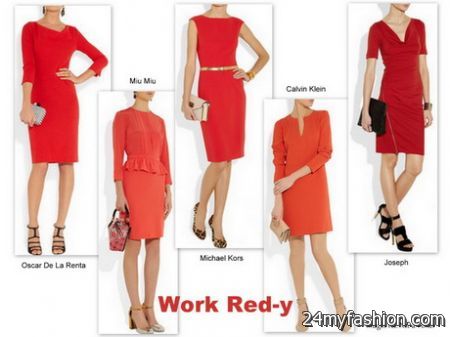 Red work dress 2018-2019