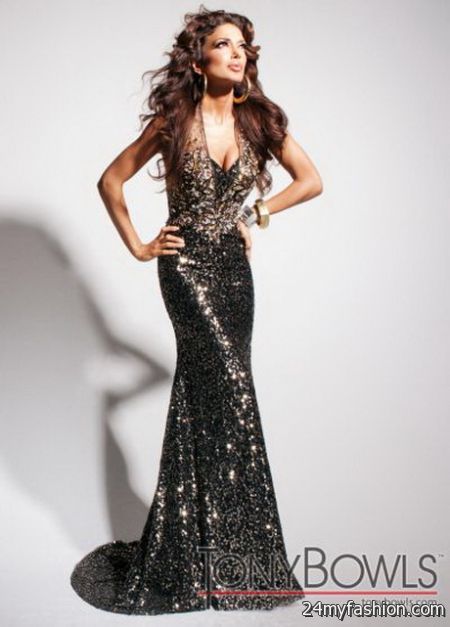 Sequined evening dresses 2018-2019
