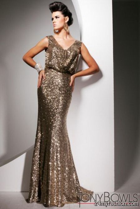 Sequined evening gowns 2018-2019