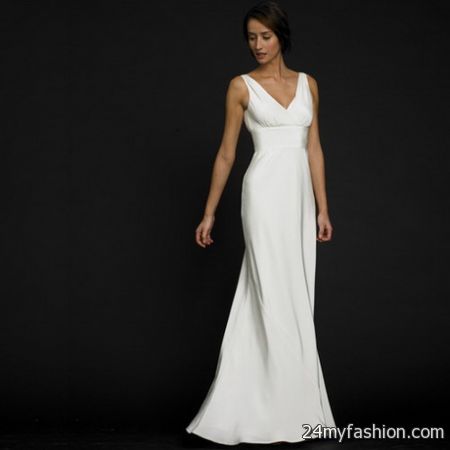 Simple white wedding dress 2018-2019