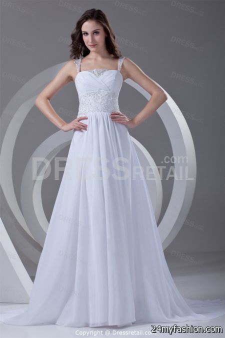 Simple white wedding dress 2018-2019