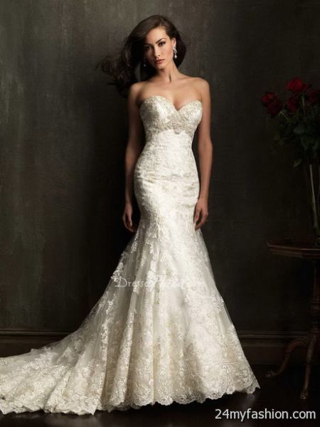 Strapless lace wedding dresses 2018-2019