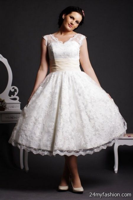 Tea length lace dress 2018-2019
