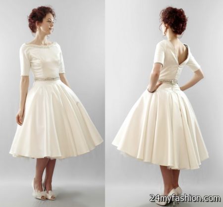 Tea length vintage wedding dresses 2018-2019